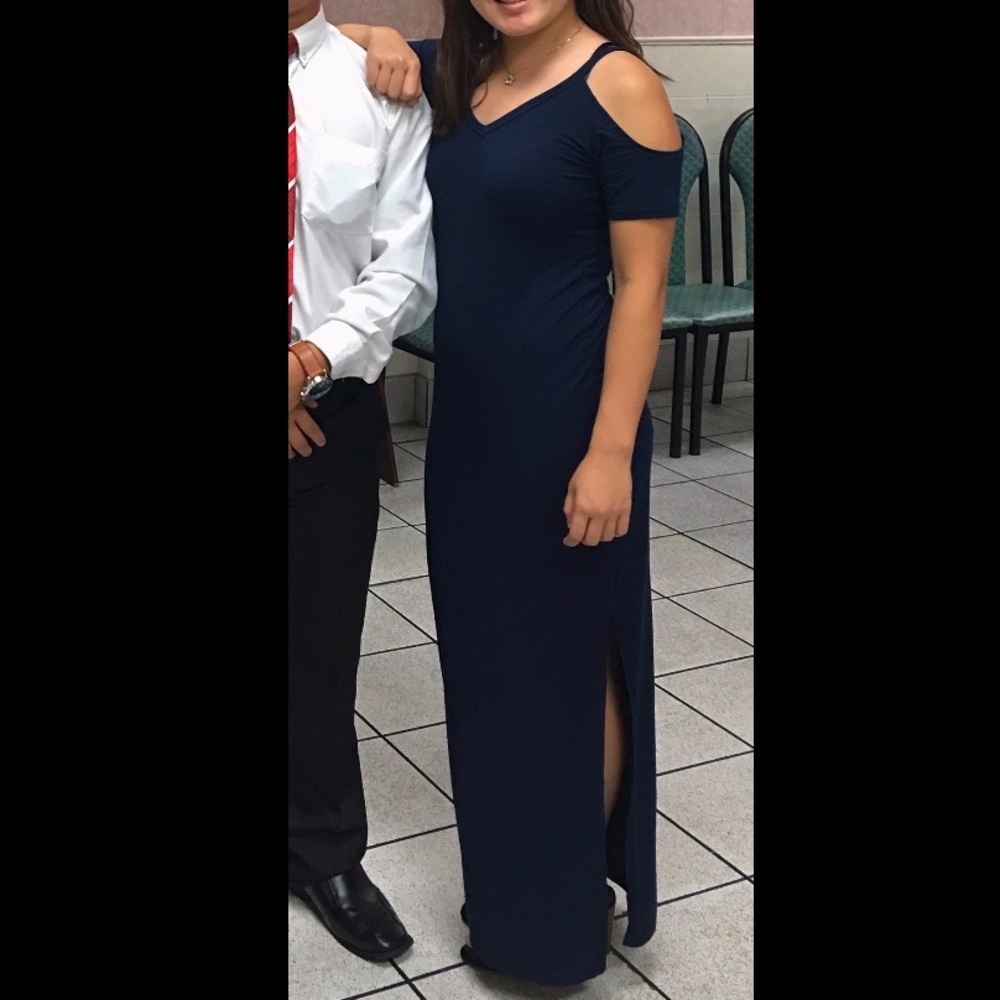 Dark Navy dress with side slit